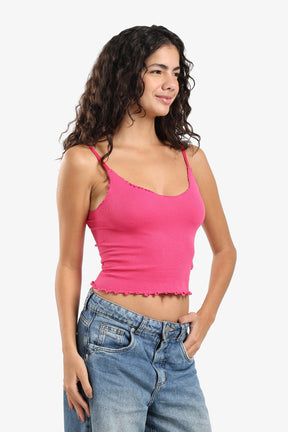 Plunge Ruffled Neck Top