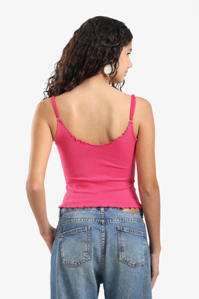 Plunge Ruffled Neck Top