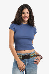 Ribbed Round Neck Top