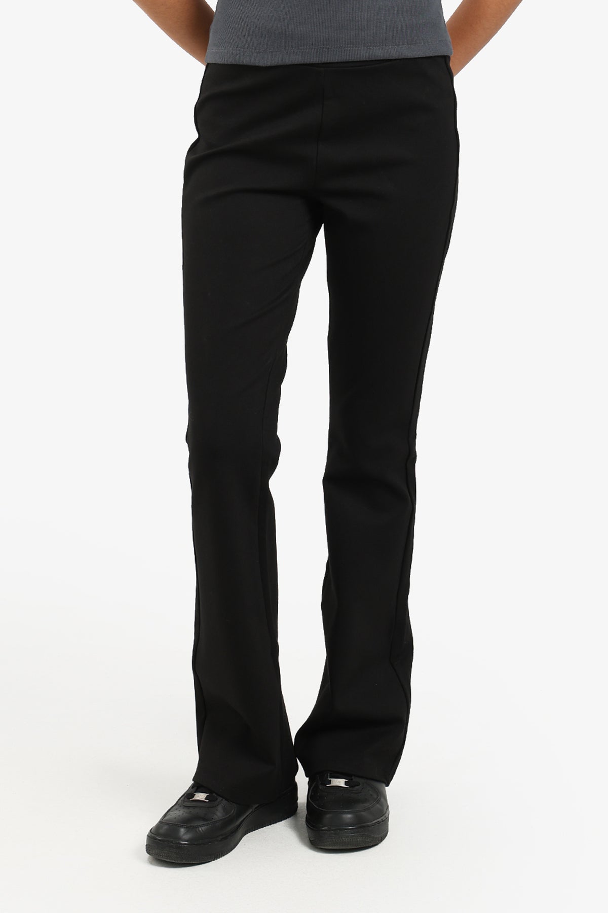 Black Cotton Blend Pants
