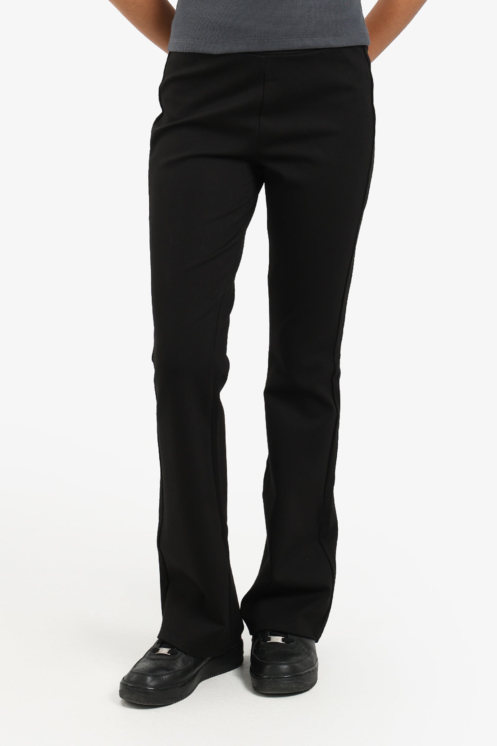 Black Cotton Blend Pants