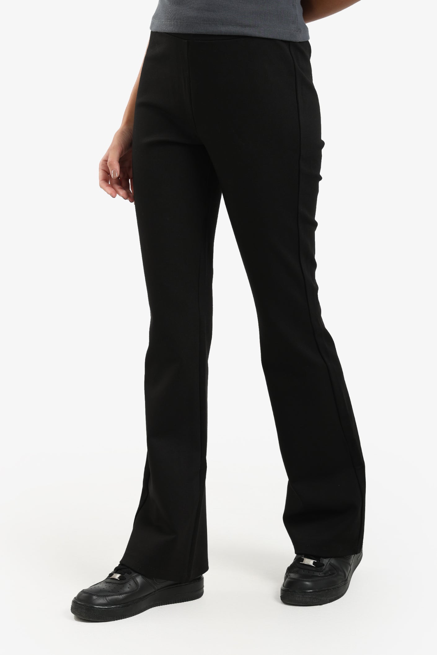 Black Cotton Blend Pants