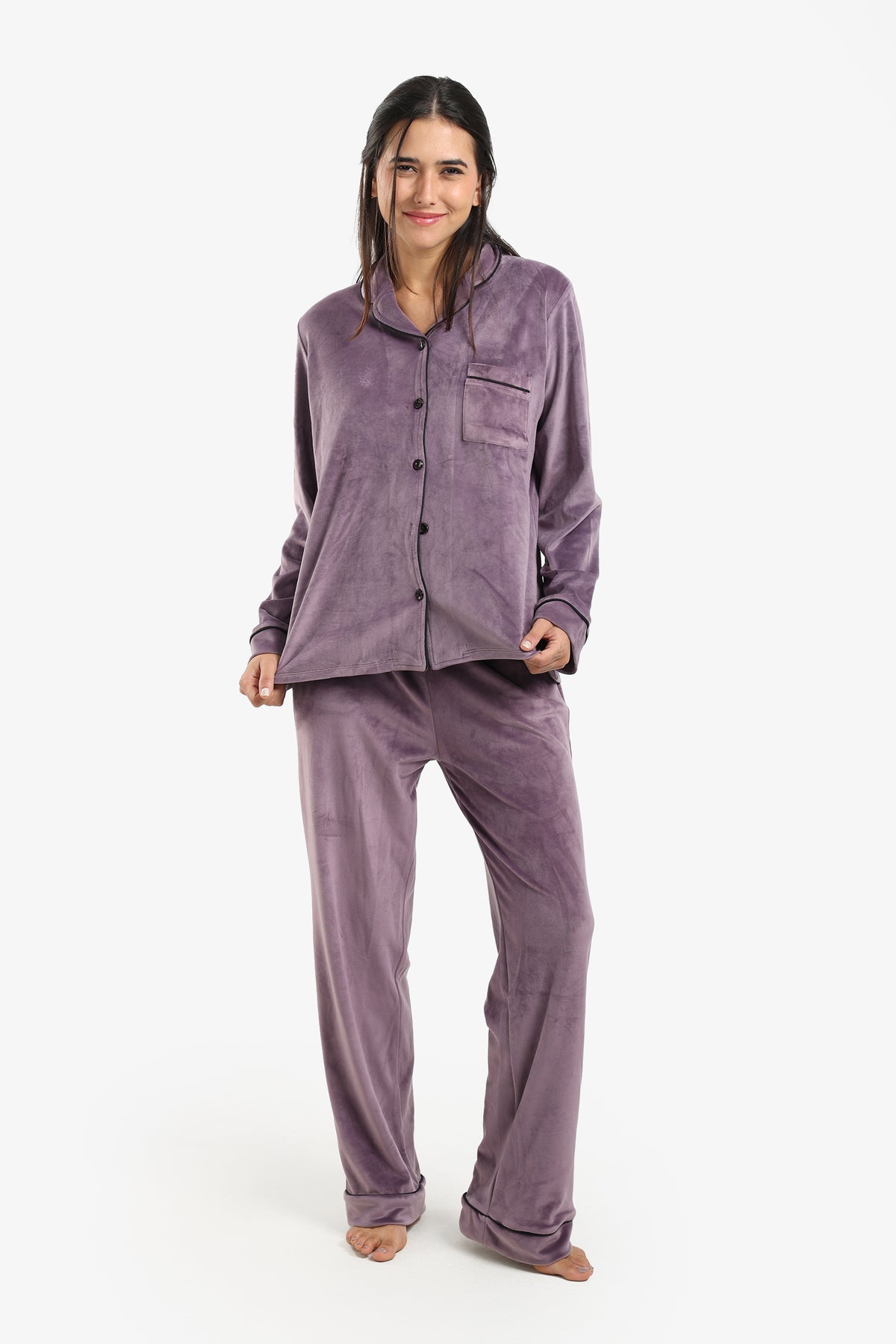 Piping Velvet Pyjama Set
