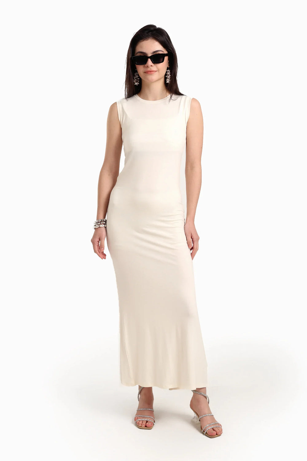 Sleeveless Dress with Back Slit