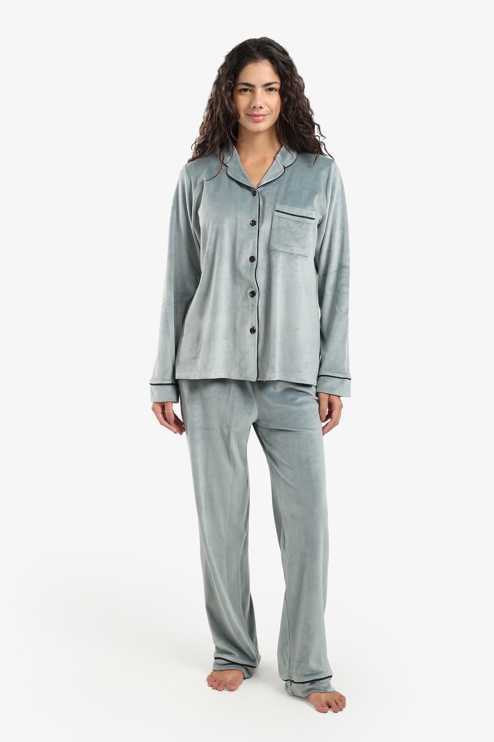 Piping Velvet Pyjama Set