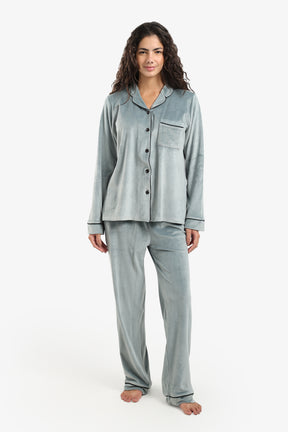 Piping Velvet Pyjama Set