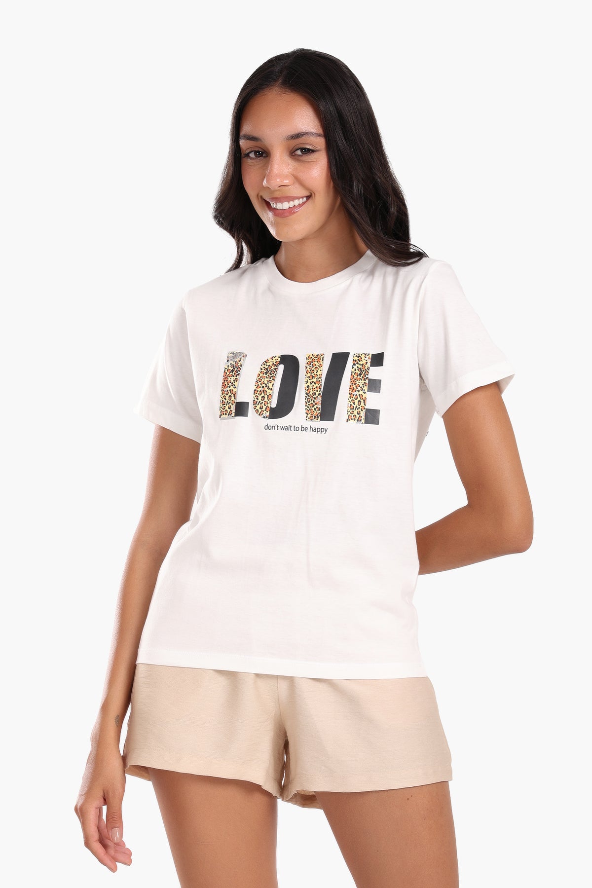 "LOVE" Printed Cotton T-Shirt