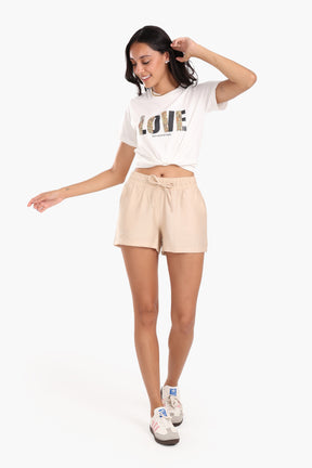 "LOVE" Printed Cotton T-Shirt