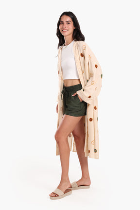 Casual Printed Cotton Cardigan