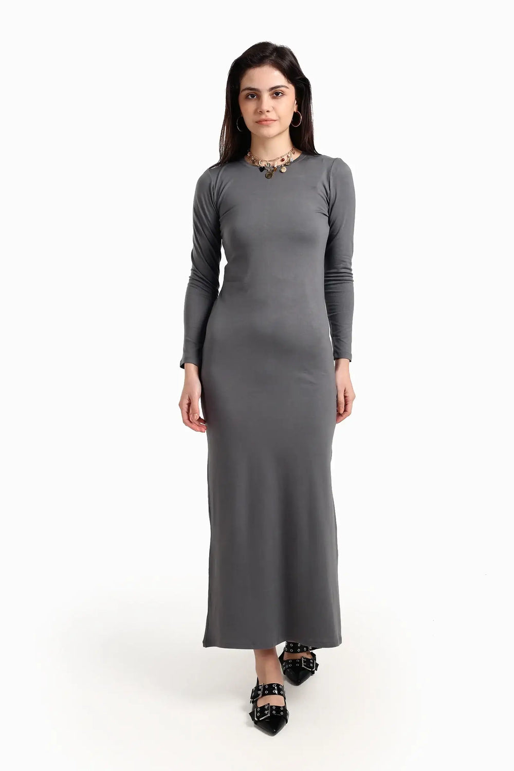 Slim Dress with Back Slit