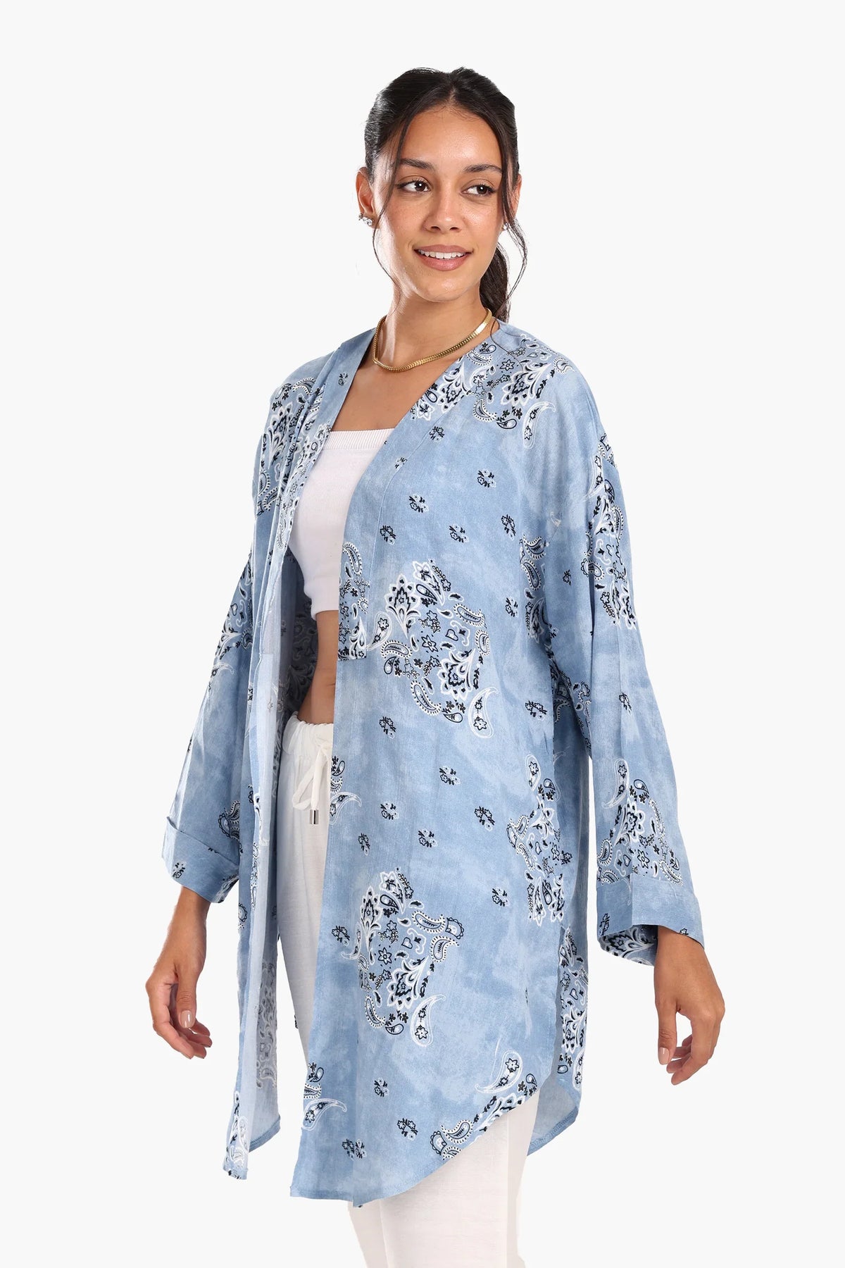 Breezy Printed Cotton Kimono