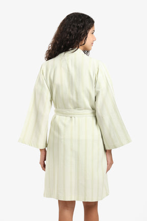 Striped Belted Cotton Robe