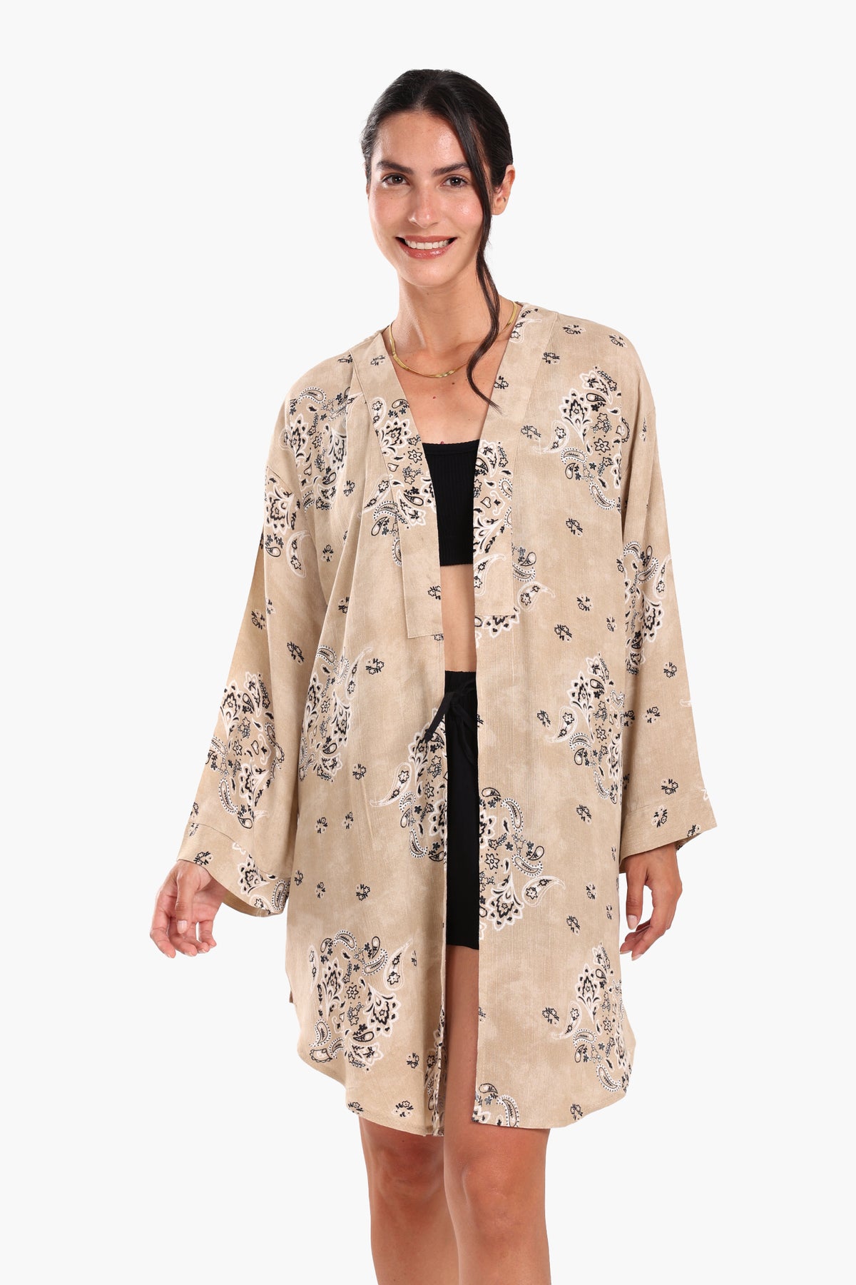 Breezy Printed Cotton Kimono