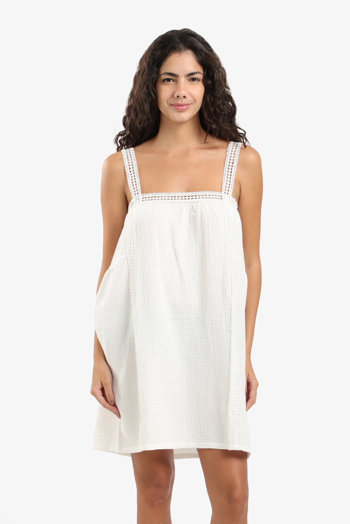 Cozy Crochet-Detail Nightgown