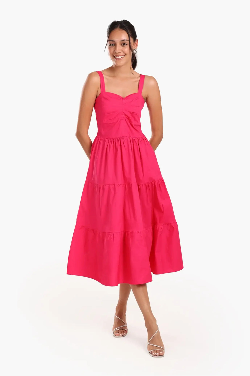 Sleeveless Tiered Midi Dress