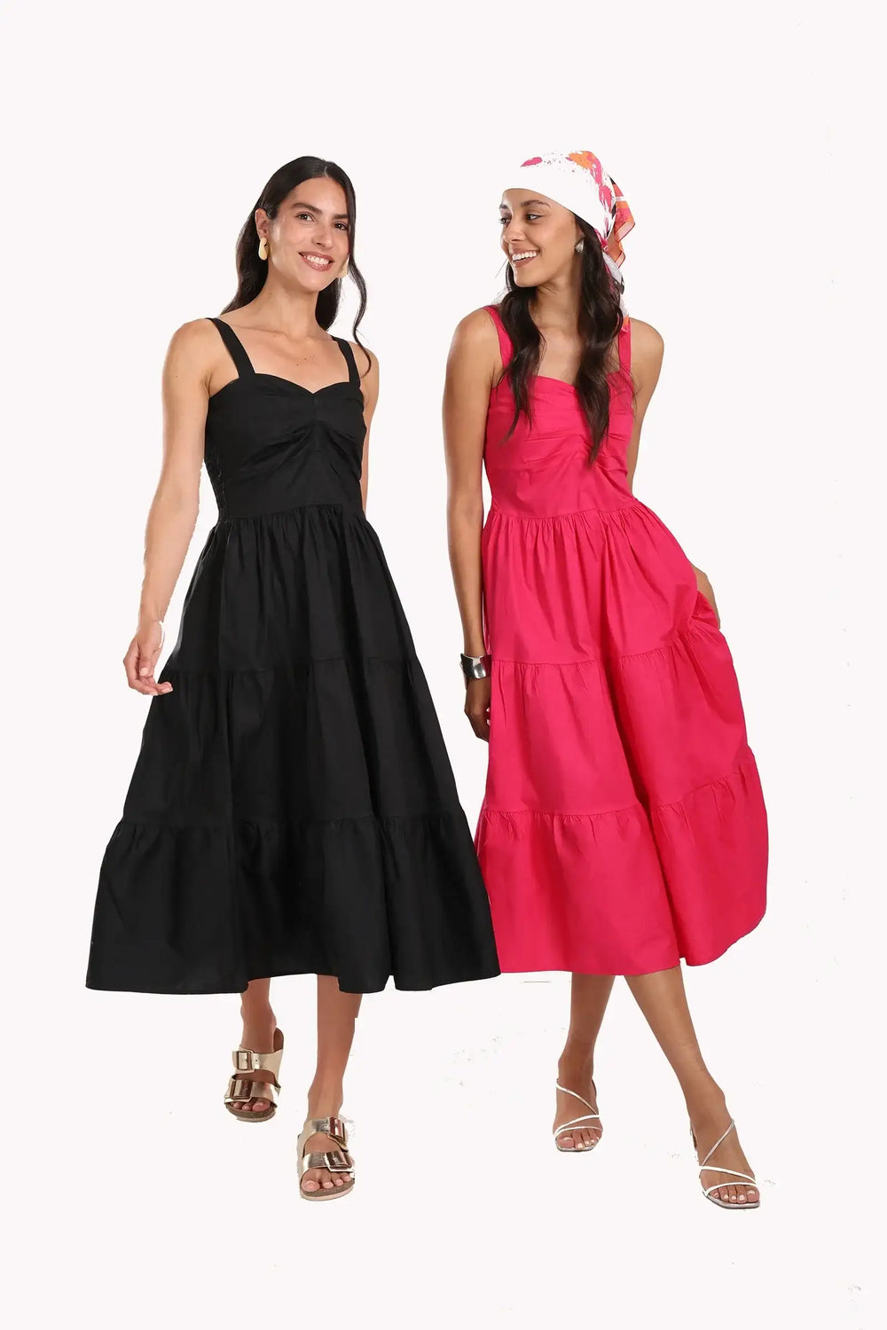 Sleeveless Tiered Midi Dress