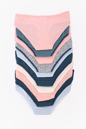 Pack of 10 Colored Bikini Panties