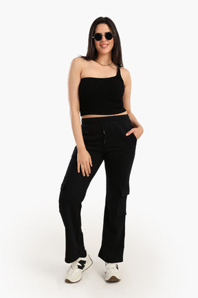 High-Waisted Cotton Pants