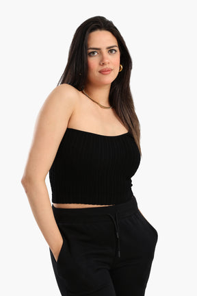 One-Shoulder Ribbed Crop Top