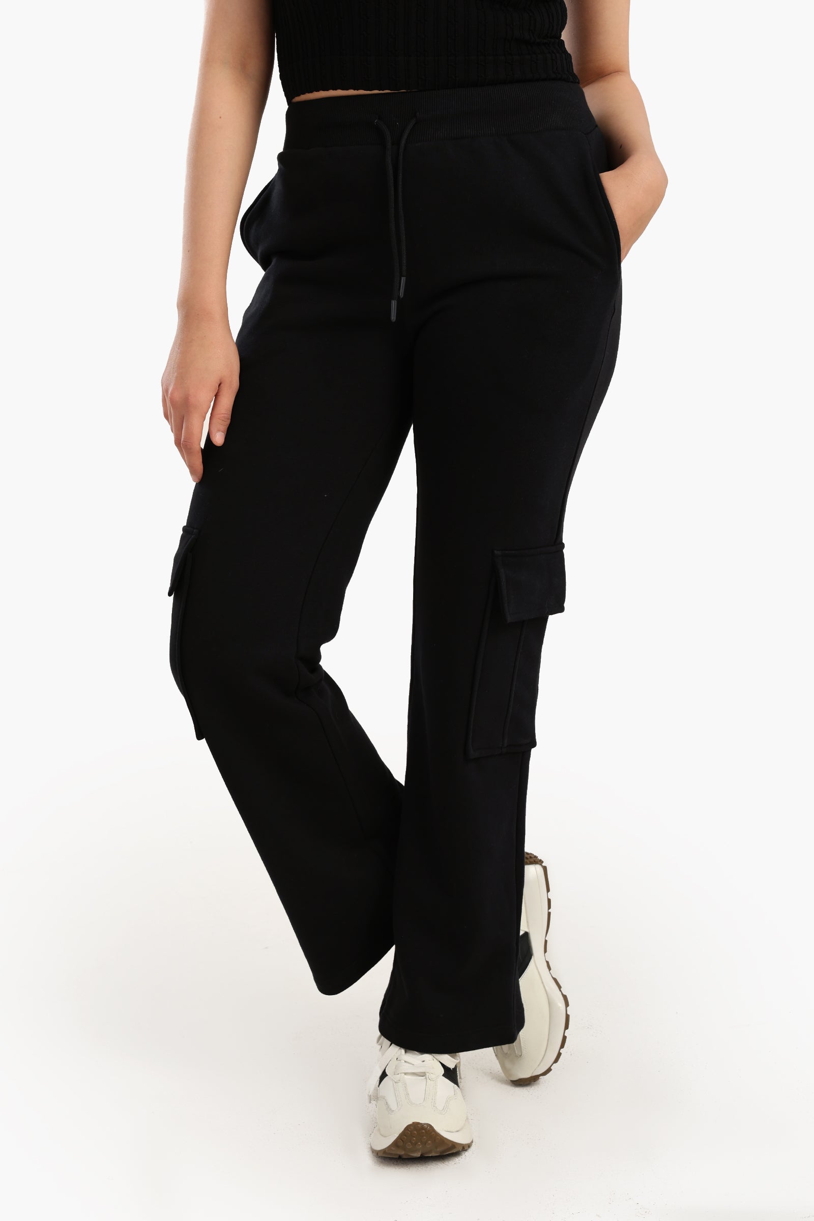 High-Waisted Cotton Pants