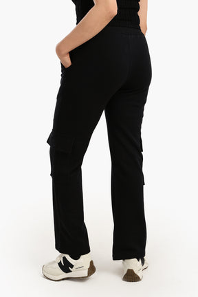 High-Waisted Cotton Pants