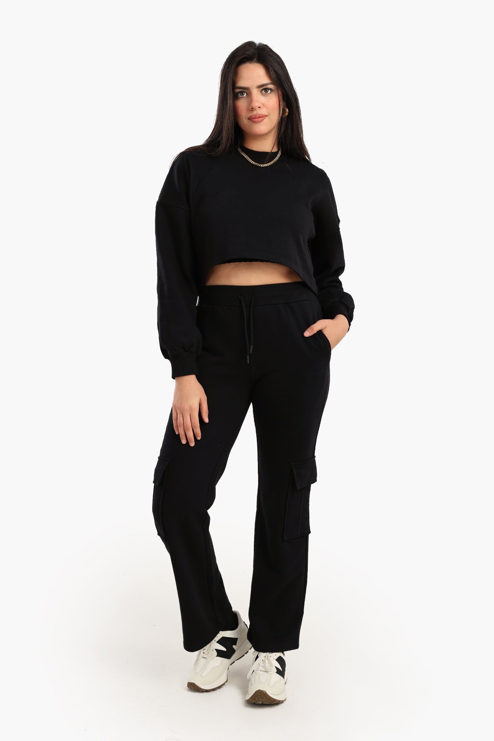 Cropped Cotton Sweatshirt