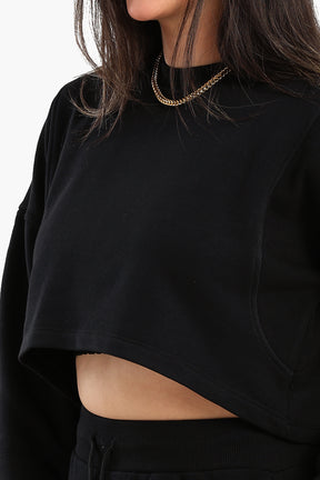 Cropped Cotton Sweatshirt