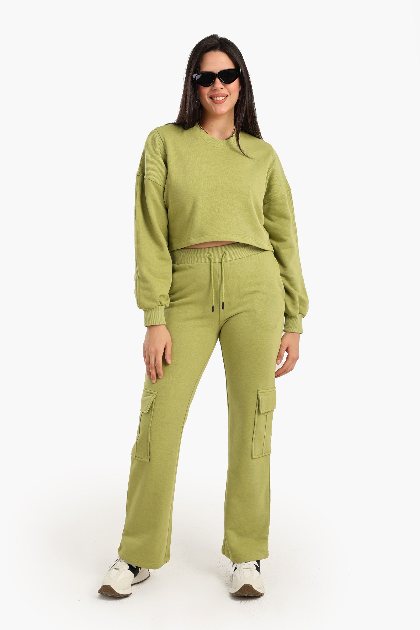 High-Waisted Cotton Pants