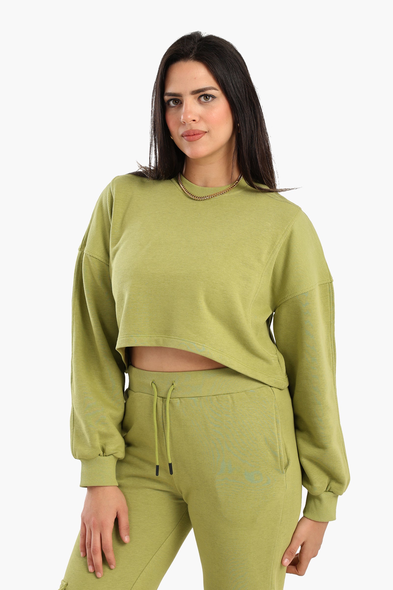 Cropped Cotton Sweatshirt