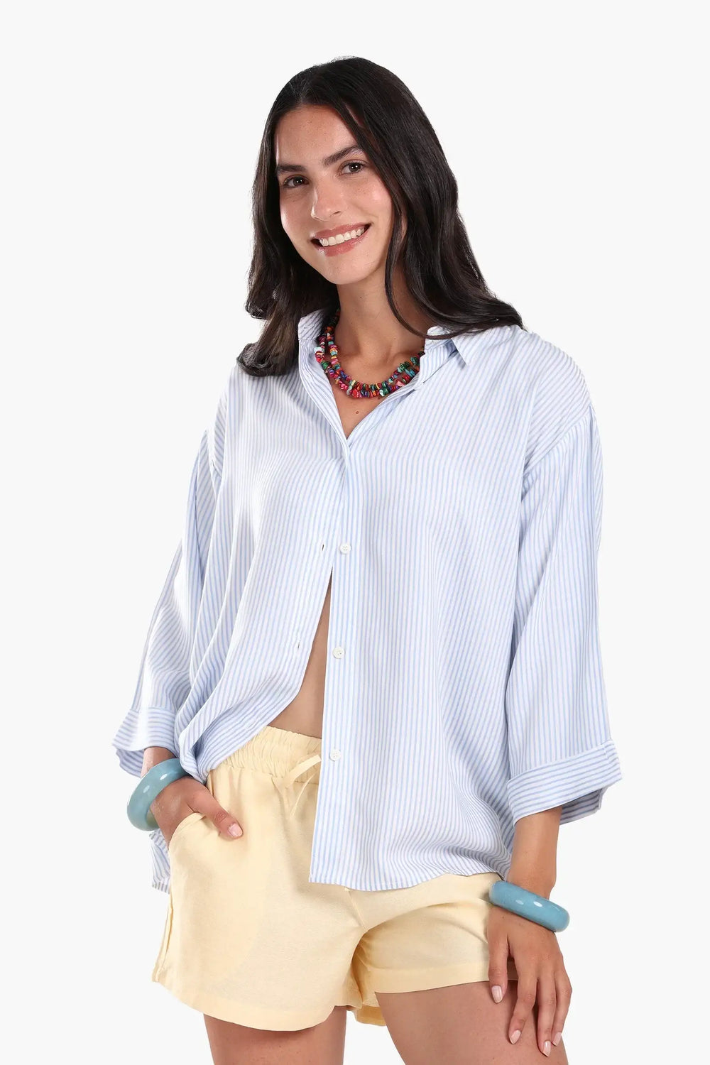 Striped 3/4 Sleeve Shirt