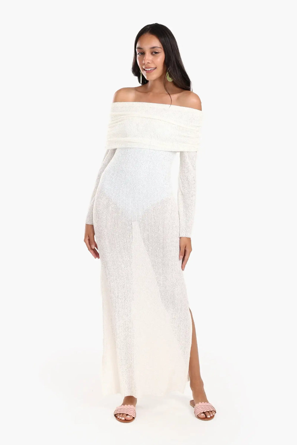Off-Shoulder Maxi Beach Dress