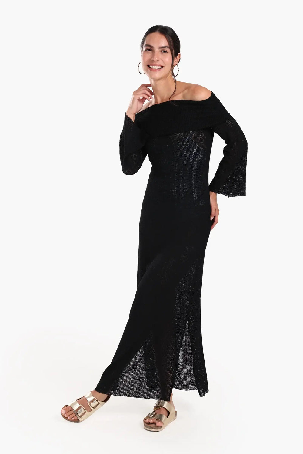 Off-Shoulder Maxi Beach Dress