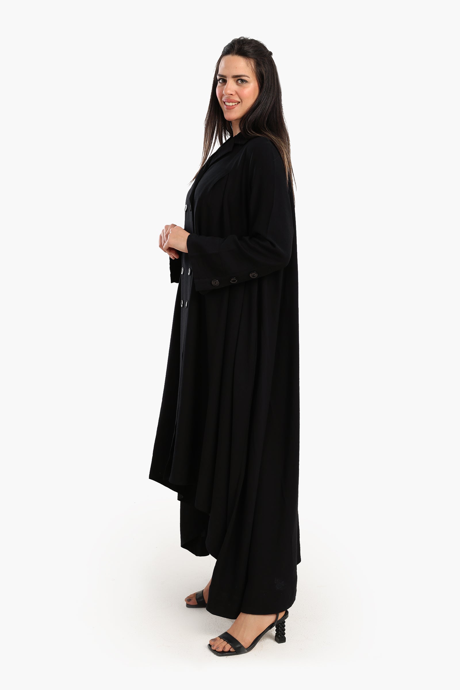 Double-Breasted Trench Cardigan