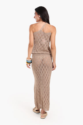 Sleeveless Knitted Beach Set