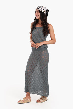 Sleeveless Knitted Beach Set