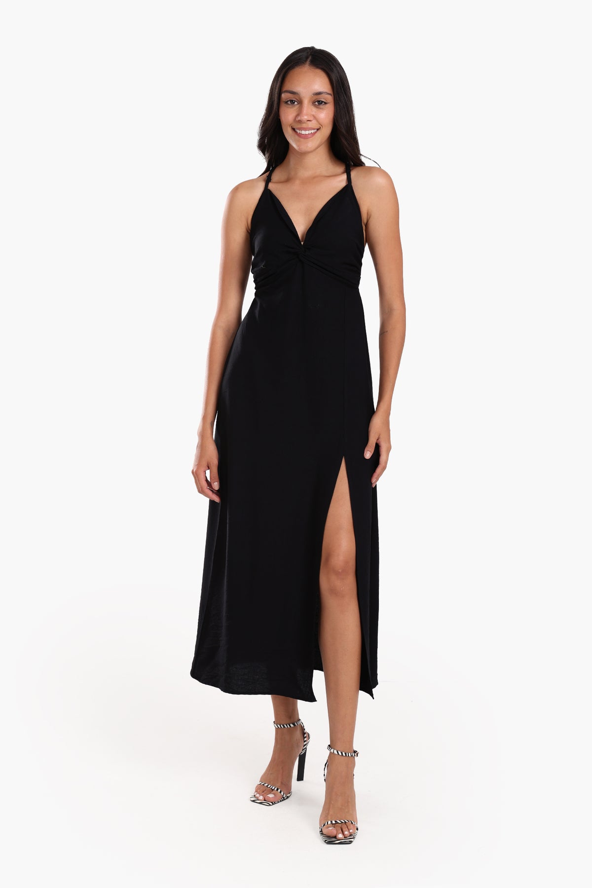 Crisscross Back Midi Dress