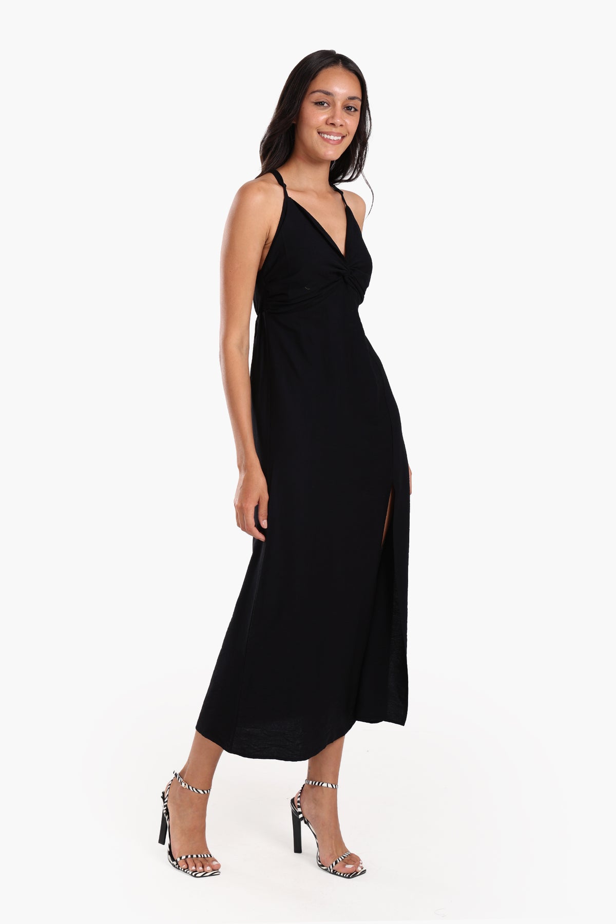 Crisscross Back Midi Dress
