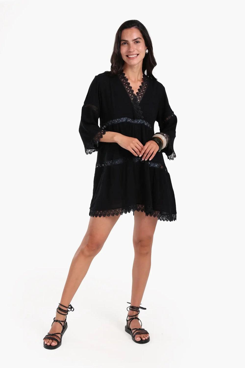 Black Beach Dress with Lace