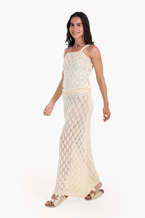 Sleeveless Knitted Beach Set
