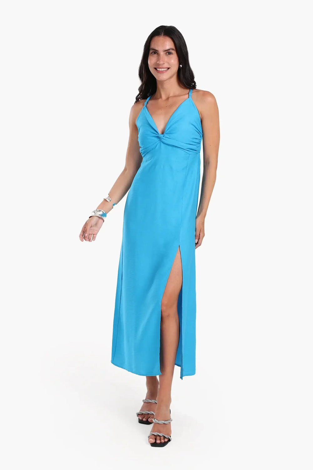 Crisscross Back Midi Dress