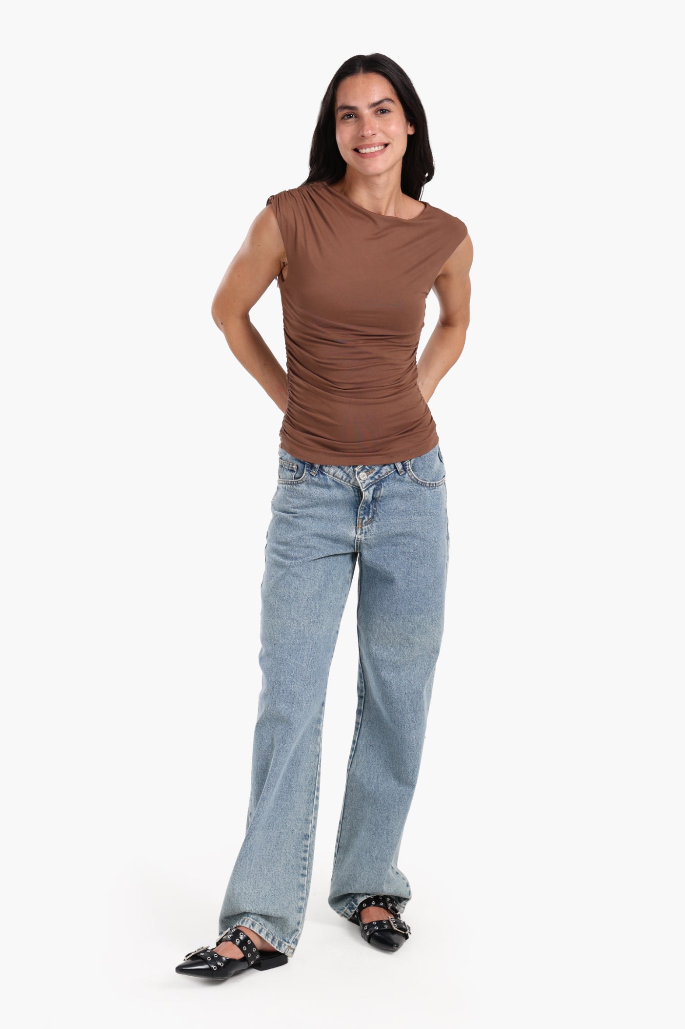 Ruched Side Sleeveless Top