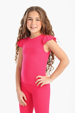 Girly Ribbed Ruffle Top