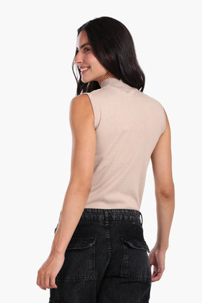 High Neck Sleeveless Pullover