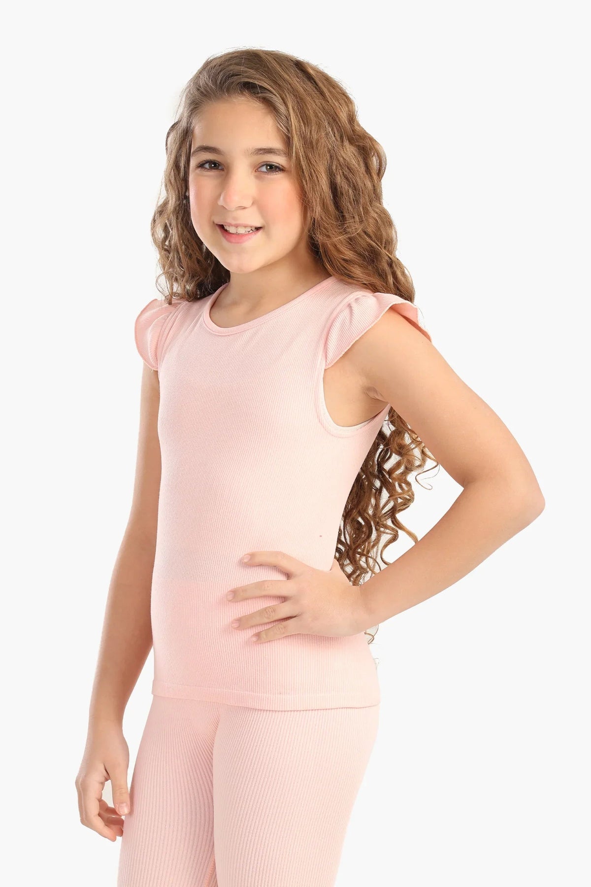 Girly Ribbed Ruffle Top