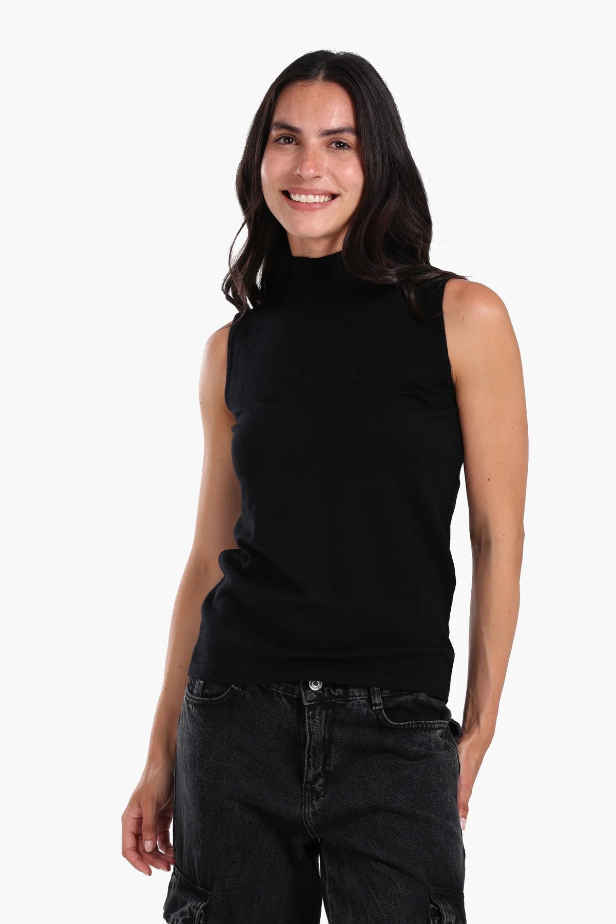 High Neck Sleeveless Pullover