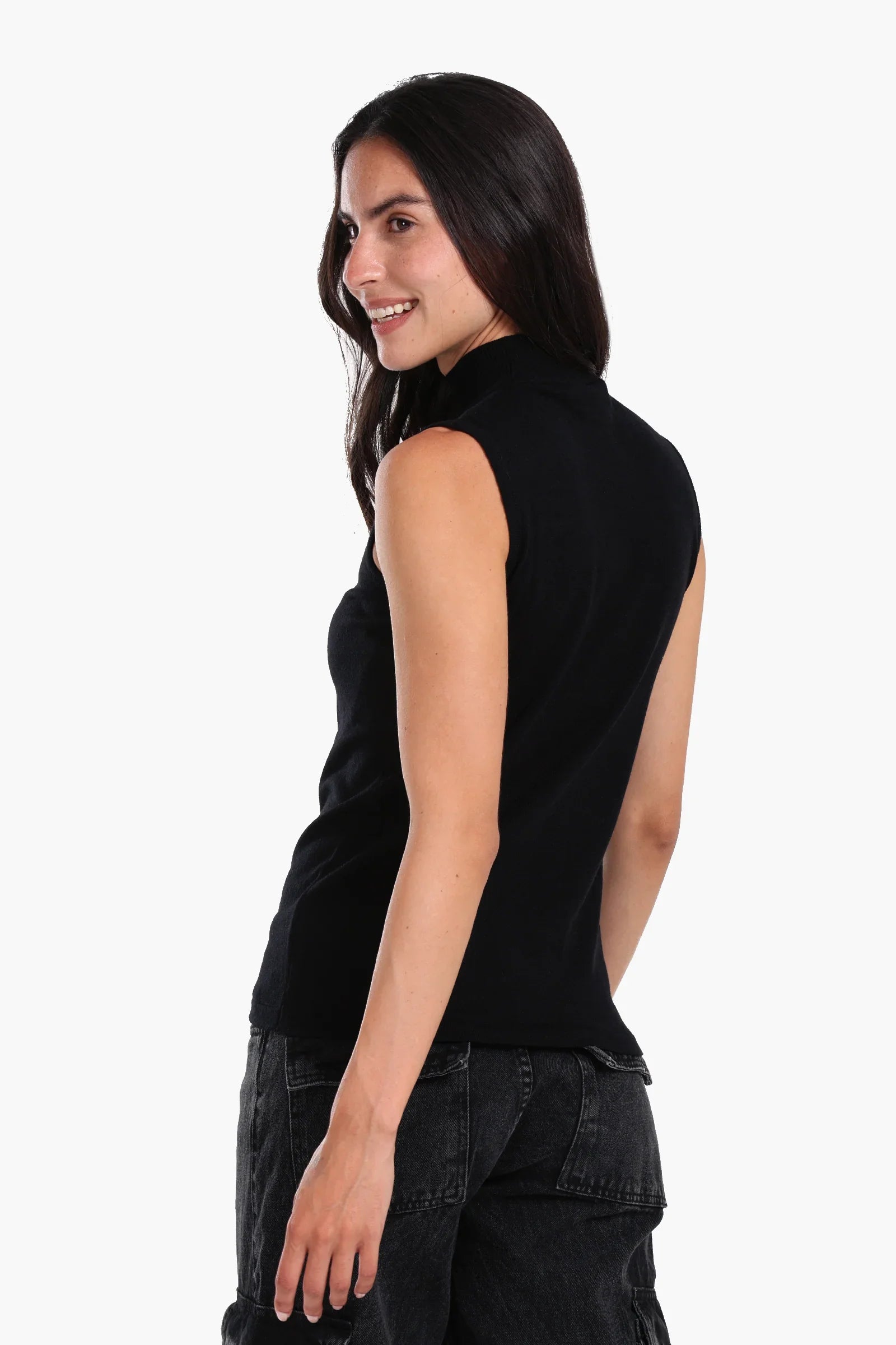 High Neck Sleeveless Pullover
