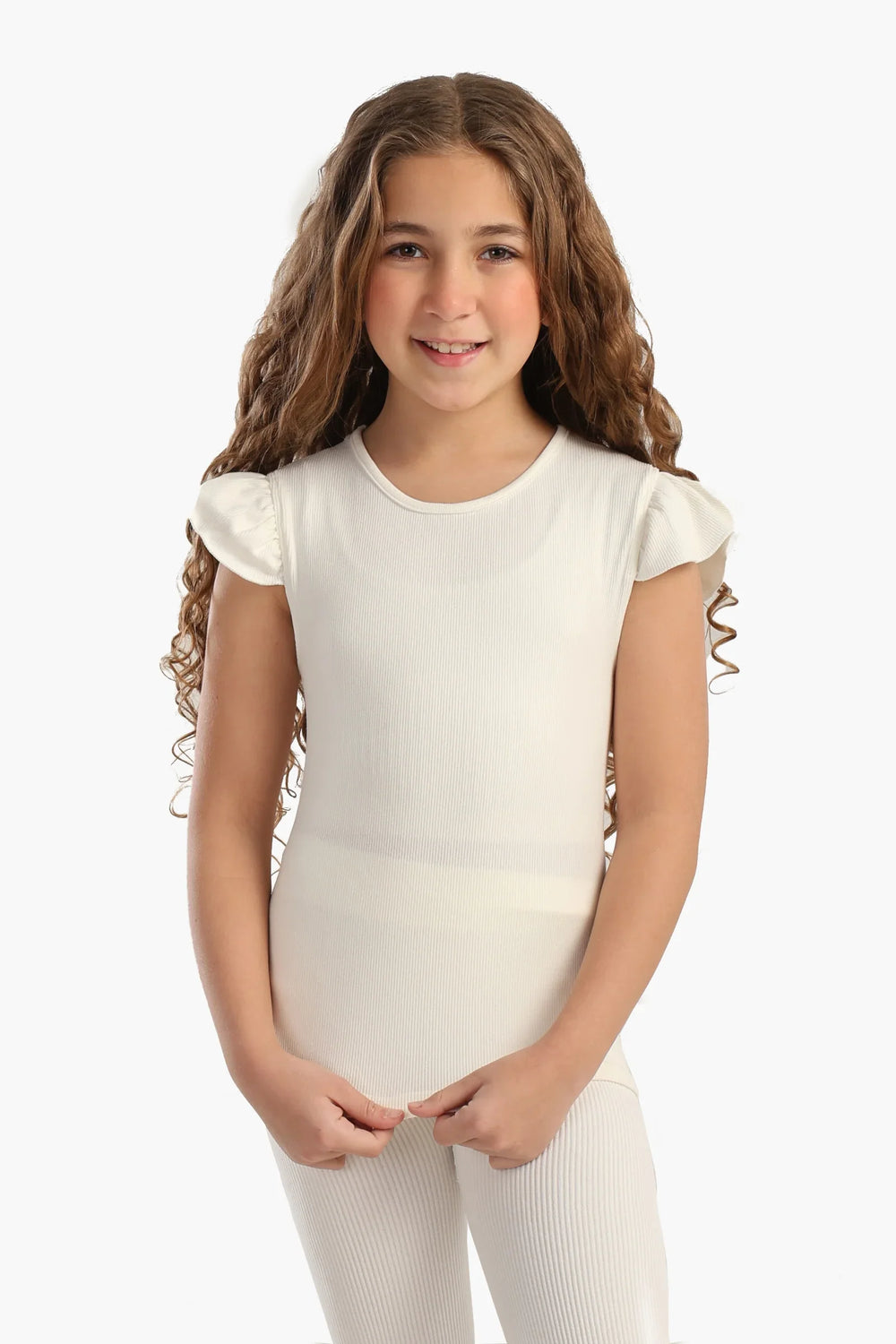 Girly Ribbed Ruffle Top