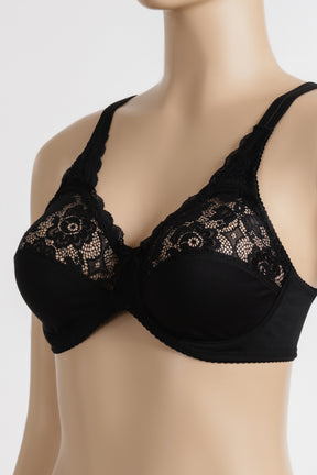 Wired Bra with Lace Detail
