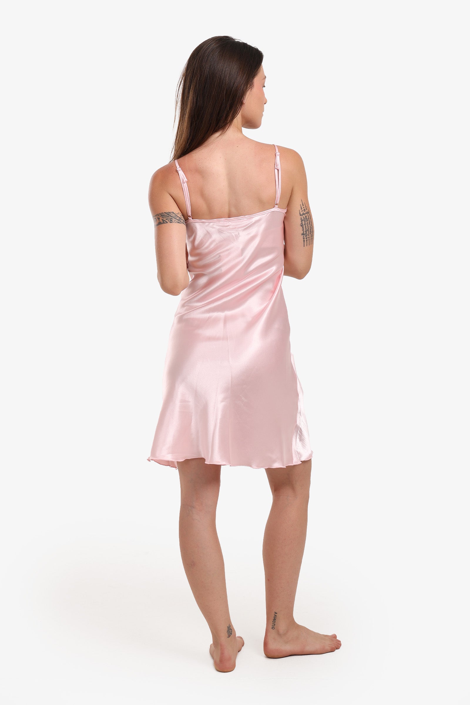 Satin Nightgown with Lace
