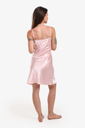 Satin Nightgown with Lace